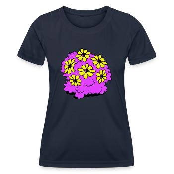 Jolie 6 Fleurs Arbuste Arbuste Fleurs Plante - T-shirt sport Femme - bleu marine - Devant - AI Model Female 172 light (172cm)