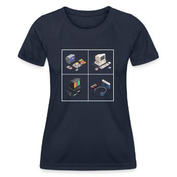 Never Schmiede 90s 90s Never forget gift - Frauen Funktions-T-Shirt - Navy - Vorne - AI Model Female 172 light (172cm)