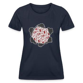 gerechtigkeit grizzlybär dobermann - Frauen Funktions-T-Shirt - Navy - Vorne - AI Model Female 172 light (172cm)