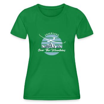 OVER THE MOUNTAINS - Women's Functional T-Shirt - kelly green - Front - AI Model Female 172 dark (172cm)