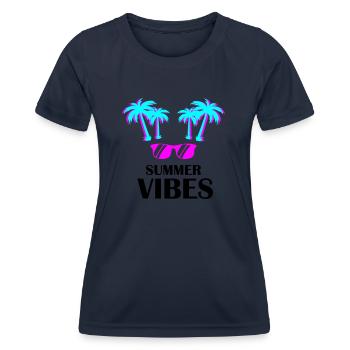 Ambiance estivale - T-shirt sport Femme - bleu marine - Devant - AI Model Female 172 light (172cm)
