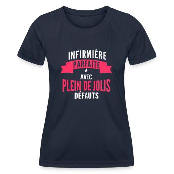 infirmière parfaite / humour infirmière - T-shirt sport Femme - bleu marine - Devant - AI Model Female 172 light (172cm)