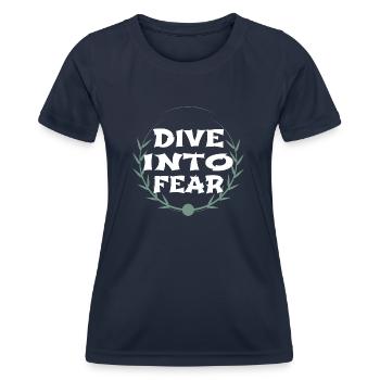 bungee jumping locations courage and strength - Frauen Funktions-T-Shirt - Navy - Vorne - AI Model Female 172 light (172cm)