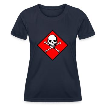 Crâne et os - T-shirt sport Femme - bleu marine - Devant - AI Model Female 172 light (172cm)