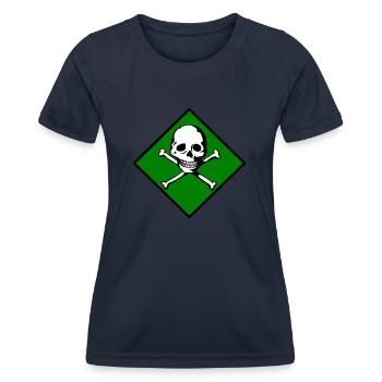 Crâne et os - T-shirt sport Femme - bleu marine - Devant - AI Model Female 172 light (172cm)