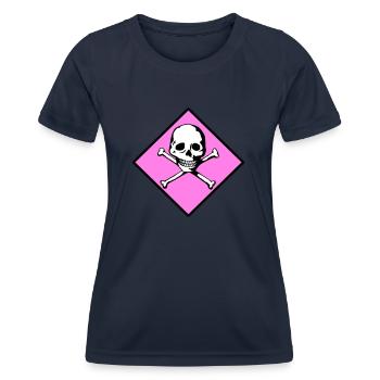 Crâne et os - T-shirt sport Femme - bleu marine - Devant - AI Model Female 172 light (172cm)