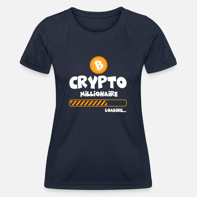 Crypto Millionaire - loading - Women's Functional T-Shirt - navy