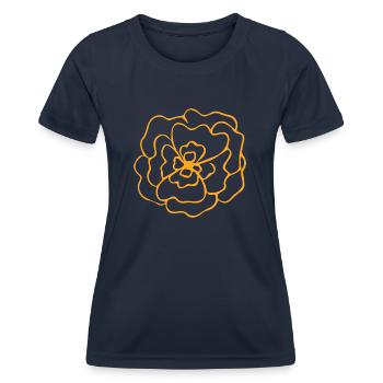 Flower Blume Pflanze - Frauen Funktions-T-Shirt - Navy - Vorne - AI Model Female 172 light (172cm)
