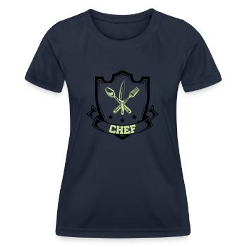 Chef Chef - T-shirt sport Femme - bleu marine - Devant - AI Model Female 172 light (172cm)