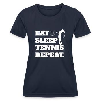 Tennisspieler Tennis Tennisverein Tennisliebhaber - Frauen Funktions-T-Shirt - Navy - Vorne - AI Model Female 172 light (172cm)
