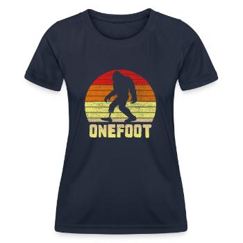 Einfuß | Genesung von Beinamputierten Bigfoot - Frauen Funktions-T-Shirt - Navy - Vorne - AI Model Female 172 light (172cm)