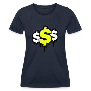 Dollar Symbol - Women's Functional T-Shirt - navy - Front - AI Model Female 172 light (172cm)
