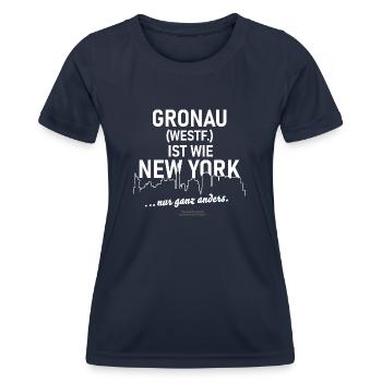 Gronau Westfalen - Frauen Funktions-T-Shirt - Navy - Vorne - AI Model Female 172 light (172cm)