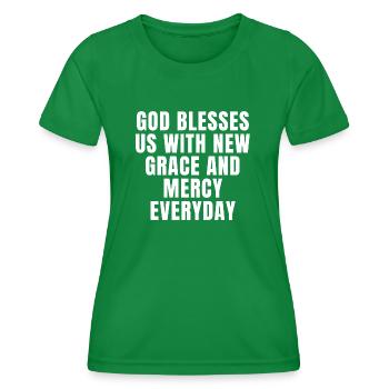 Dieu nous bénit avec une grâce et une miséricorde nouvelles chaque jour - T-shirt sport Femme - vert - Devant - AI Model Female 172 dark (172cm)