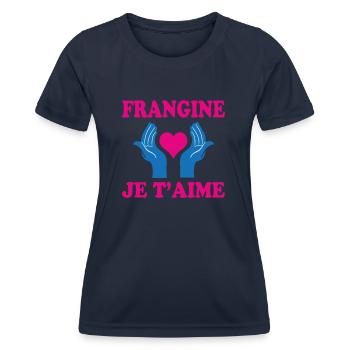 FRANGINE JE T AIME - T-shirt sport Femme - bleu marine - Devant - AI Model Female 172 light (172cm)