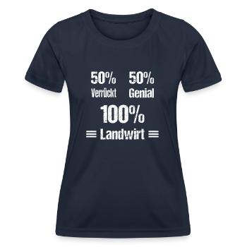 Landwirt Sprüche Landwirtschaft lustiger Spruch - Frauen Funktions-T-Shirt - Navy - Vorne - AI Model Female 172 light (172cm)
