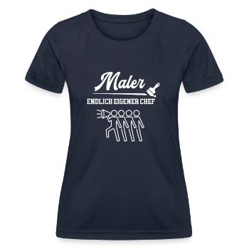 Maler Endlich Eigener Chef Malermeister Lackierer - Frauen Funktions-T-Shirt - Navy - Vorne - AI Model Female 172 light (172cm)