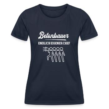 Betonbauer Endlich Eigener Chef Betonbau Meister - Frauen Funktions-T-Shirt - Navy - Vorne - AI Model Female 172 light (172cm)