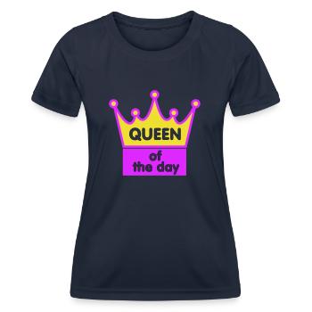 "Queen of the day" - Königin - Frauen Funktions-T-Shirt - Navy - Vorne - AI Model Female 172 light (172cm)