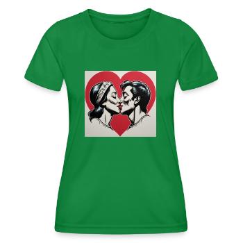 Küssen - Frauen Funktions-T-Shirt - Kelly Green - Vorne - AI Model Female 172 dark (172cm)