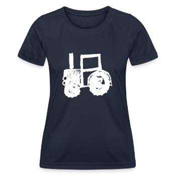 Tractor scribbled gift idea farmer - Women's Functional T-Shirt - navy - Front - AI Model Female 172 light (172cm)