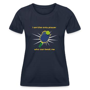 Pickleball . Ich bin der Einzige, der mich besiegen kann - Frauen Funktions-T-Shirt - Navy - Vorne - AI Model Female 172 light (172cm)