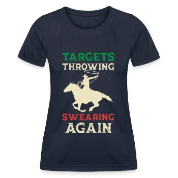 Wilde Westen Western Rodeo Bullenreiten Cowboy - Frauen Funktions-T-Shirt - Navy - Vorne - AI Model Female 172 light (172cm)