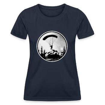 Fallschirmspringer - Frauen Funktions-T-Shirt - Navy - Vorne - AI Model Female 172 light (172cm)