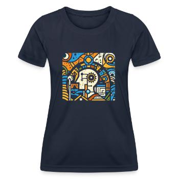 Cooles Techniker Kunst Geschenk - Frauen Funktions-T-Shirt - Navy - Vorne - AI Model Female 172 light (172cm)