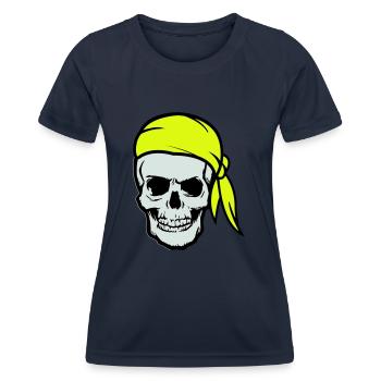 skull pirat ahoi - Frauen Funktions-T-Shirt - Navy - Vorne - AI Model Female 172 light (172cm)
