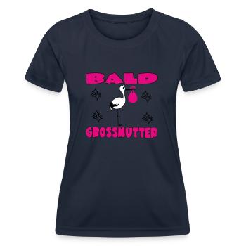 KAHLE GROSSMUTTER - Frauen Funktions-T-Shirt - Navy - Vorne - AI Model Female 172 light (172cm)