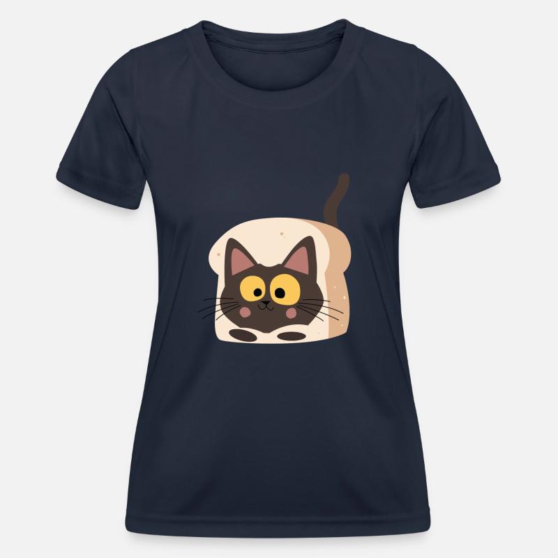 Cat Bread - Women's Functional T-Shirt - navy