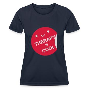 therapy is cool Quote - Women's Functional T-Shirt - navy - Front - AI Model Female 172 light (172cm)