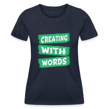 Processus créatif Bday Joke Projets créatifs - T-shirt sport Femme - bleu marine - Devant - AI Model Female 172 light (172cm)