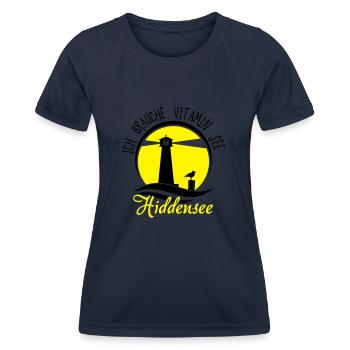 Vitamin See Hiddensee - Frauen Funktions-T-Shirt - Navy - Vorne - AI Model Female 172 light (172cm)