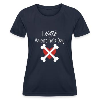 Je déteste la Saint-Valentin - T-shirt sport Femme - bleu marine - Devant - AI Model Female 172 light (172cm)