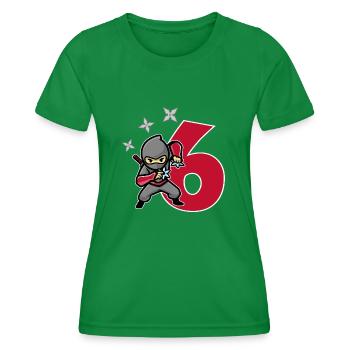 Cadeau Ninja 6 ans - T-shirt sport Femme - vert - Devant - AI Model Female 172 dark (172cm)