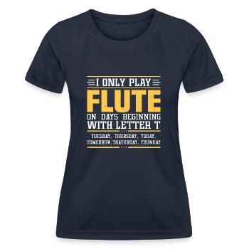 Funny Flute Player Flutist - Frauen Funktions-T-Shirt - Navy - Vorne - AI Model Female 172 light (172cm)