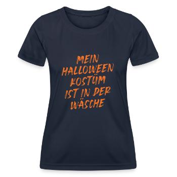 Lustiges Halloween Kostüm in der Wäsche - Frauen Funktions-T-Shirt - Navy - Vorne - AI Model Female 172 light (172cm)