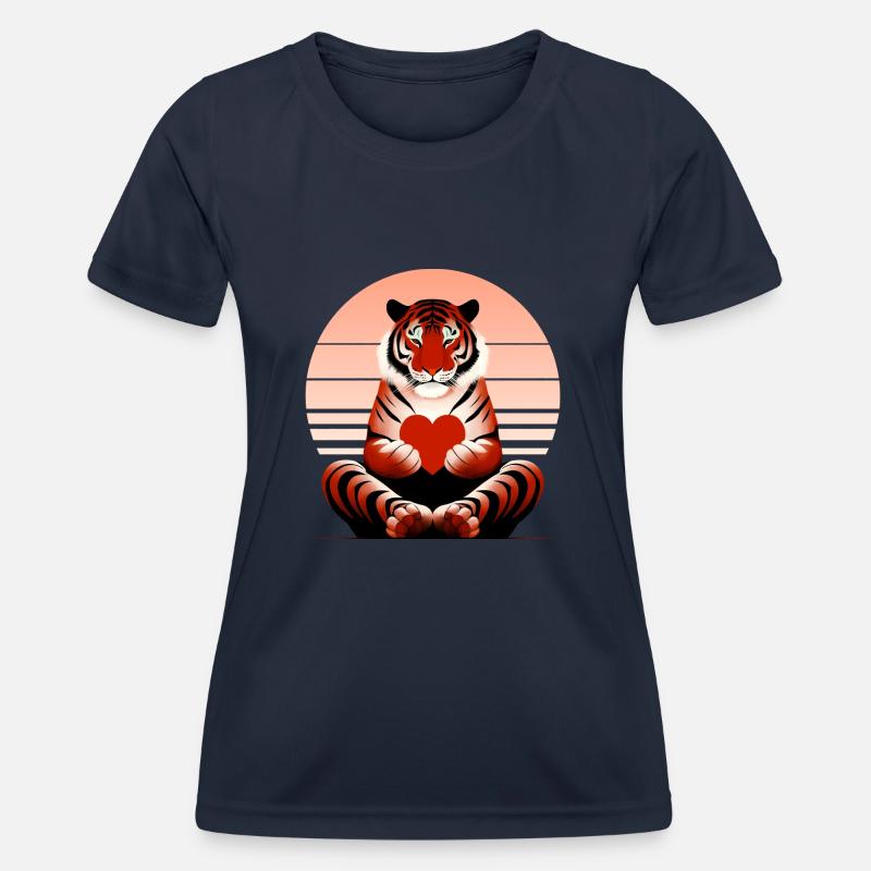 Tiger with heart - Women's Functional T-Shirt - navy