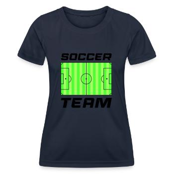 rasen fussball soccer team - Frauen Funktions-T-Shirt - Navy - Vorne - AI Model Female 172 light (172cm)
