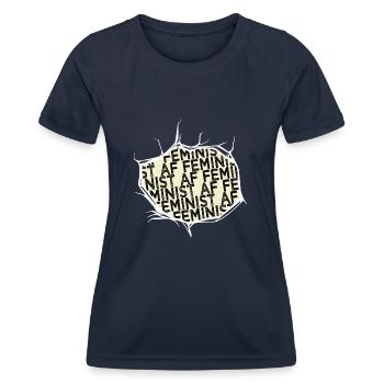 La typographie actuelle plaisante sur les droits des femmes - T-shirt sport Femme - bleu marine - Devant - AI Model Female 172 light (172cm)