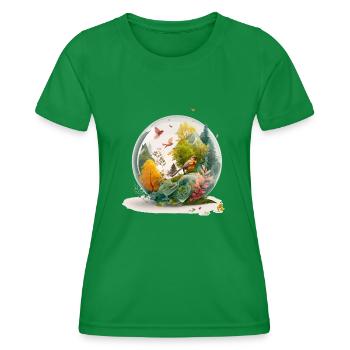 The miniature drill - Women's Functional T-Shirt - kelly green - Front - AI Model Female 172 dark (172cm)