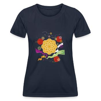 Energie et joie de vivre - T-shirt sport Femme - bleu marine - Devant - AI Model Female 172 light (172cm)