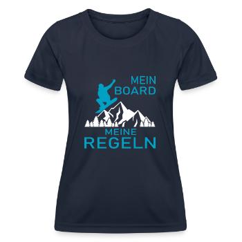 Snowboard Snowboarder - Frauen Funktions-T-Shirt - Navy - Vorne - AI Model Female 172 light (172cm)