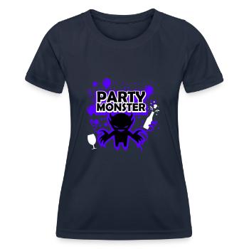Monstre de fête violet foncé - T-shirt sport Femme - bleu marine - Devant - AI Model Female 172 light (172cm)