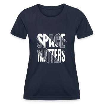 joke spaceship present geek colors - Frauen Funktions-T-Shirt - Navy - Vorne - AI Model Female 172 light (172cm)