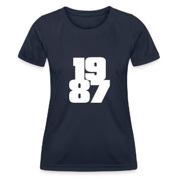 1987 - Frauen Funktions-T-Shirt - Navy - Vorne - AI Model Female 172 light (172cm)