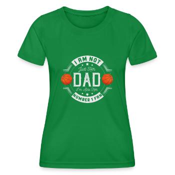 Number One Fan - Funny Basketball Dad Daughter - Women's Functional T-Shirt - kelly green - Front - AI Model Female 172 dark (172cm)
