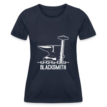 Enclume marteau forgeron - T-shirt sport Femme - bleu marine - Devant - AI Model Female 172 light (172cm)